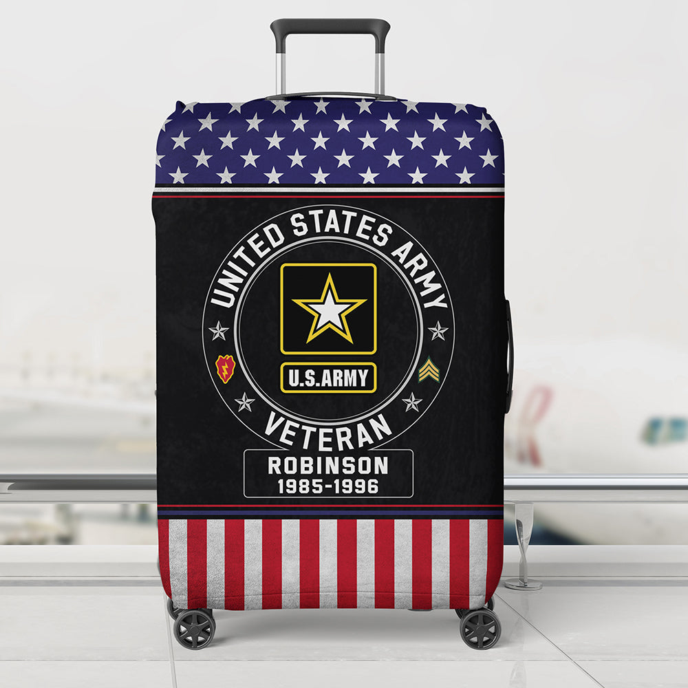 Personalized U.S. Army Veteran Luggage Cover