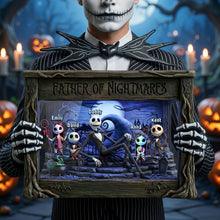 Load image into Gallery viewer, "Embrace the Night with Family" - Spooky Dad and Kids Acrylic Plaque - Personalized Gift for Dads, Grandpas, and Family Shaped Plaques PopCulturePrints

