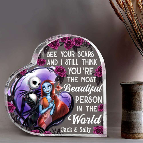 Personalized Heart Shaped Acrylic Plaque - You're The Most Beautiful Person Decorative Plaques PopCulturePrints