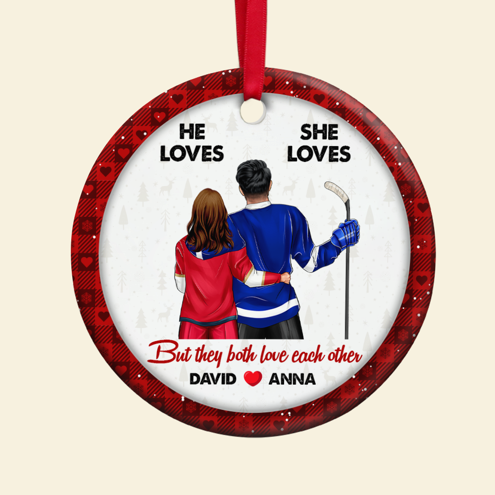 Custom Ice Hockey Lovers Ornament - Perfect Christmas and Valentine's Day Gifts Ornament PopCulturePrints