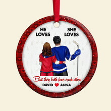 Load image into Gallery viewer, Custom Ice Hockey Lovers Ornament - Perfect Christmas and Valentine&#39;s Day Gifts Ornament PopCulturePrints
