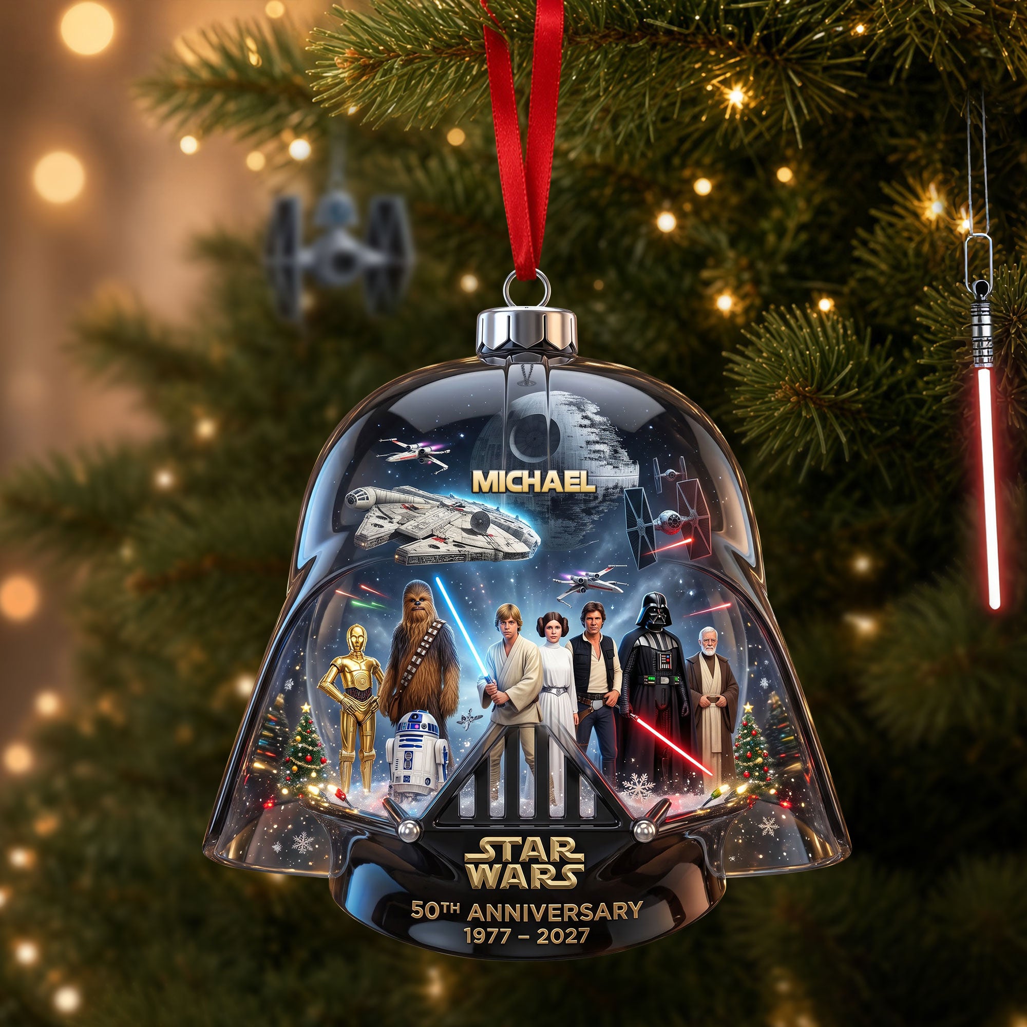 50 Years of Space Adventure Christmas Ornament - Personalized Gift for Star Wars Fans Ornament PopCulturePrints