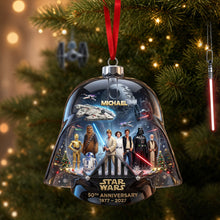 Load image into Gallery viewer, 50 Years of Space Adventure Christmas Ornament - Personalized Gift for Star Wars Fans Ornament PopCulturePrints
