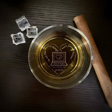Load image into Gallery viewer, Personalized Couple Whiskey Glass - Heartfelt Design Whiskey Glass PopCulturePrints
