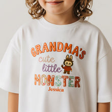 Load image into Gallery viewer, Grandma&#39;s Cute Little Monster Youth Shirt - Personalized Gifts for Kids Shirts PopCulturePrints
