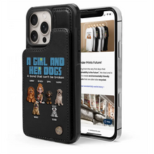 Load image into Gallery viewer, A Girl And Her Dogs - Personalized Leather Flip Wallet Phone Case - A gift that celebrates the bond between a girl and her dogs Leather Flip Wallet Phone Case PopCulturePrints
