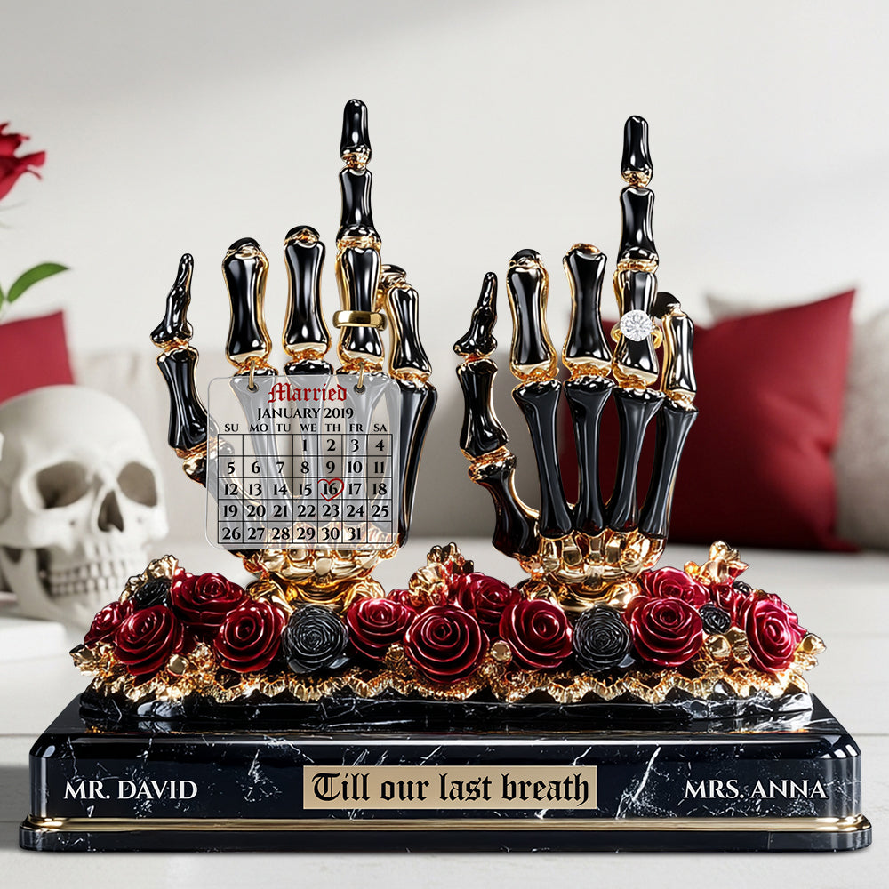 Till Our Last Breath - Skeleton Wedding Acrylic Plaque | Personalized Gift for Couples Shaped Plaques PopCulturePrints