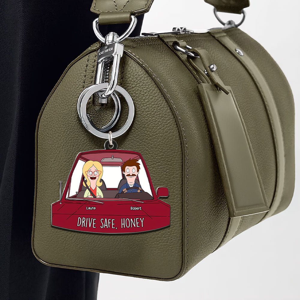 Unique Personalized Couple Keychain - Drive Safe Custom Gift | Perfect for Every Occasion | Valentine's Day Gifts Keychains PopCulturePrints
