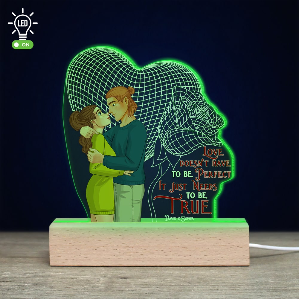 Personalized 3D LED Light - Perfect Love Keepsake for Couples Led Night Light PopCulturePrints