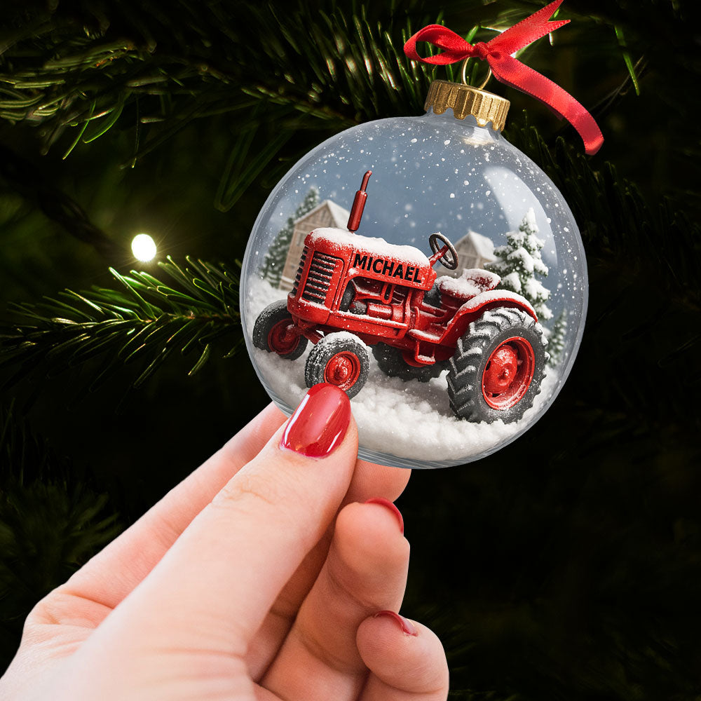 Personalized Tractor Ornament - The Perfect Gift for Farmers Ornament PopCulturePrints