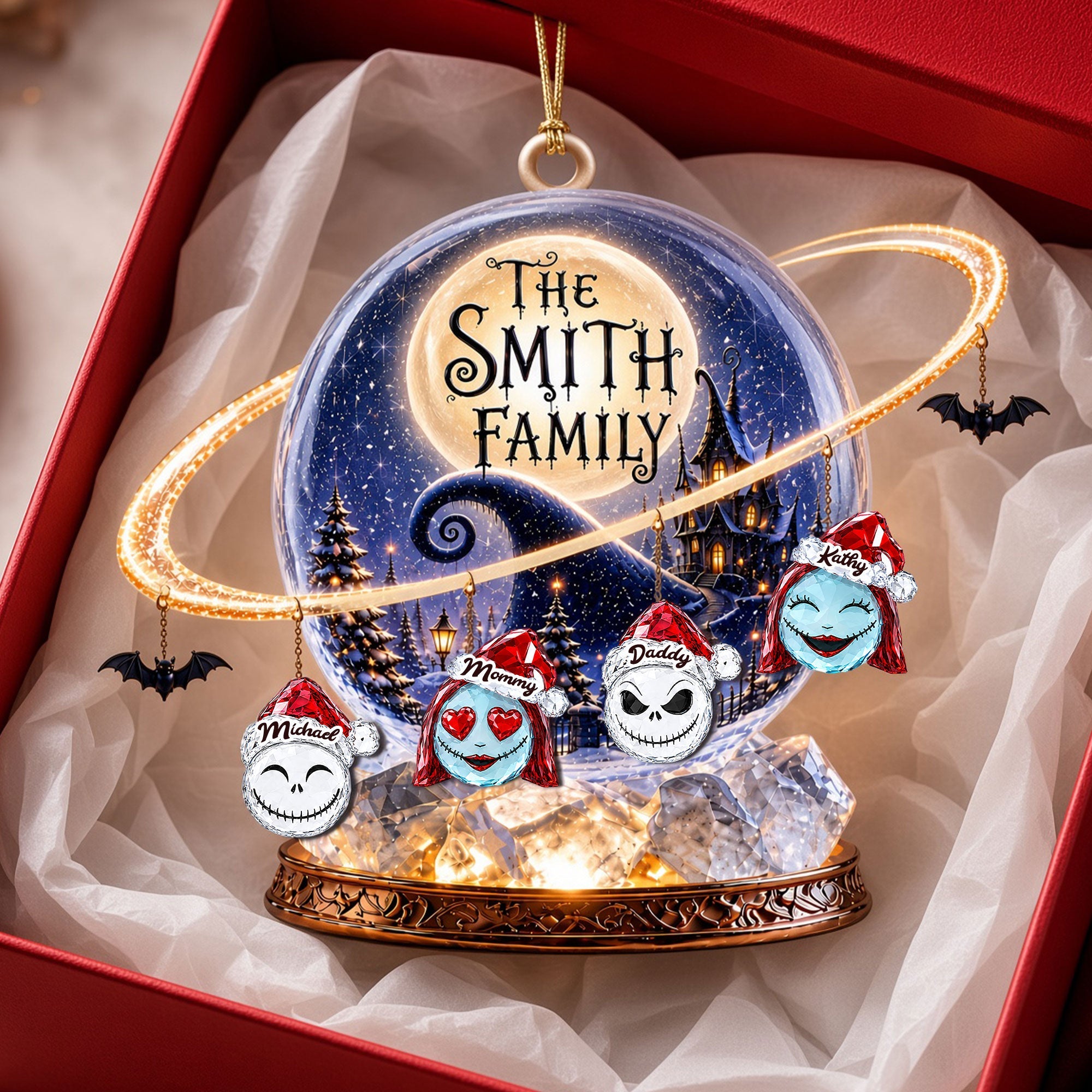 "Embrace the Spookiness with Family Spirit - Personalized Spooky Family Acrylic Ornament"