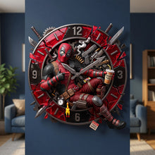 Load image into Gallery viewer, Red Mask Acrylic Wall Clock - Personalized Gifts 01paqn180726 Hanging Wall Clock PopCulturePrints
