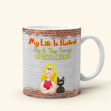 Load image into Gallery viewer, My Life Is Ruled By Tiny Furry Overlords - Personalized Coffee Mug for Cat Moms Coffee Mug PopCulturePrints
