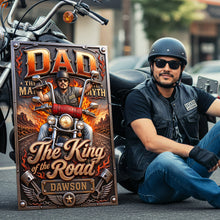 Load image into Gallery viewer, "Dad: The Man, The Myth, The King of the Road" - Custom Personalized Metal Sign for Dad Metal Signs PopCulturePrints
