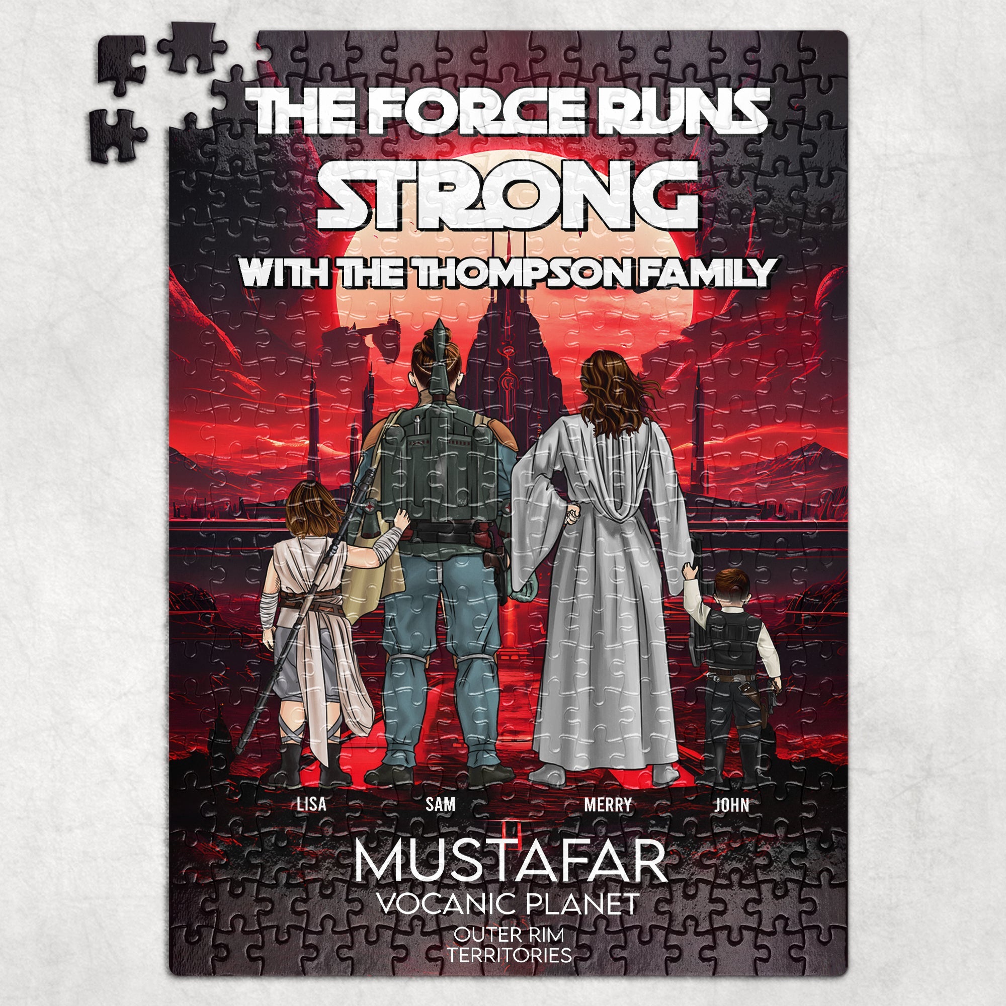 Personalized Family Jigsaw Puzzle – Galactic Adventure Theme Jigsaw Puzzles PopCulturePrints