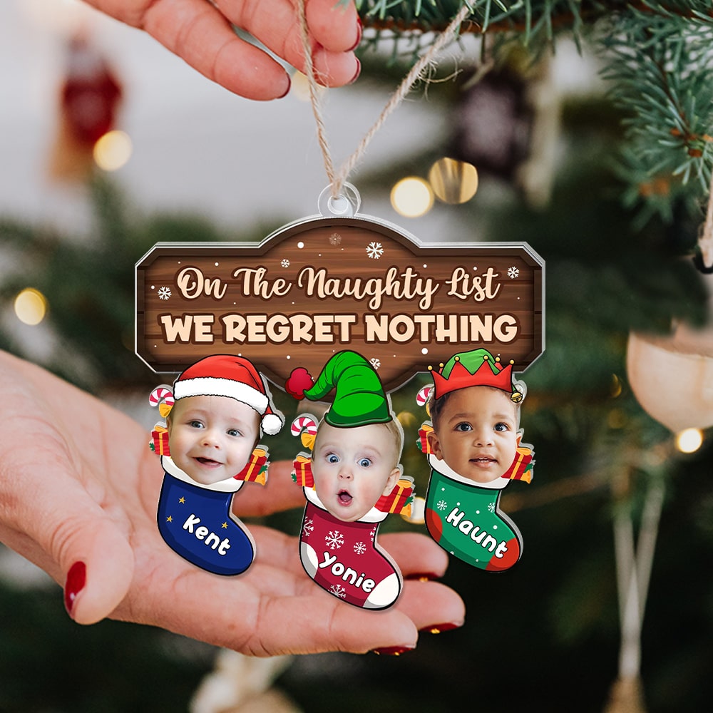 Personalized Kids Christmas Ornament: Naughty List Fun Ornament PopCulturePrints