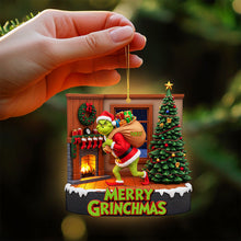 Load image into Gallery viewer, Funny Green Monster Ornament - A Personalized Grinchmas Gift for Everyone Ornament PopCulturePrints
