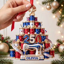 Load image into Gallery viewer, "Sew Your Dreams into Reality" - Festive Stitching Machine Ornament - Personalized Gift for Sewing Lovers
