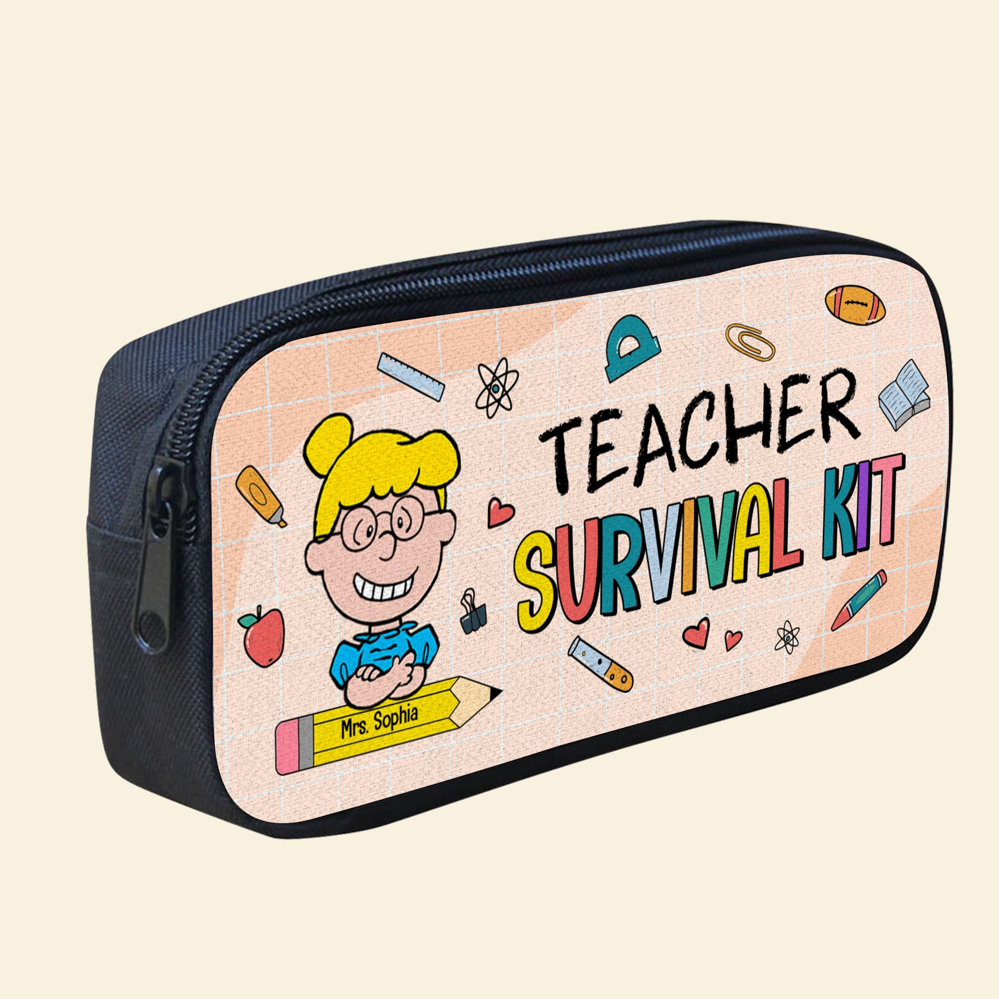 Personalized Teacher Survival Kit Pencil Case