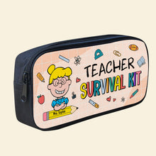 Load image into Gallery viewer, Personalized Teacher Survival Kit Pencil Case
