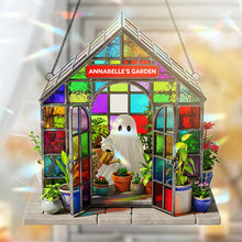 Load image into Gallery viewer, &quot;Embrace the Whimsy of Nature&quot; - Ghost Garden House Suncatcher, Personalized Gift for Any Occasion Ornament PopCulturePrints
