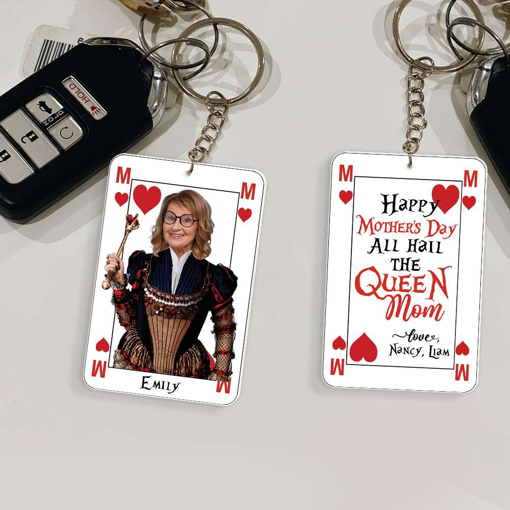 Queen Mom Personalized Photo Keychain - Mother's Day Gift Keychains PopCulturePrints