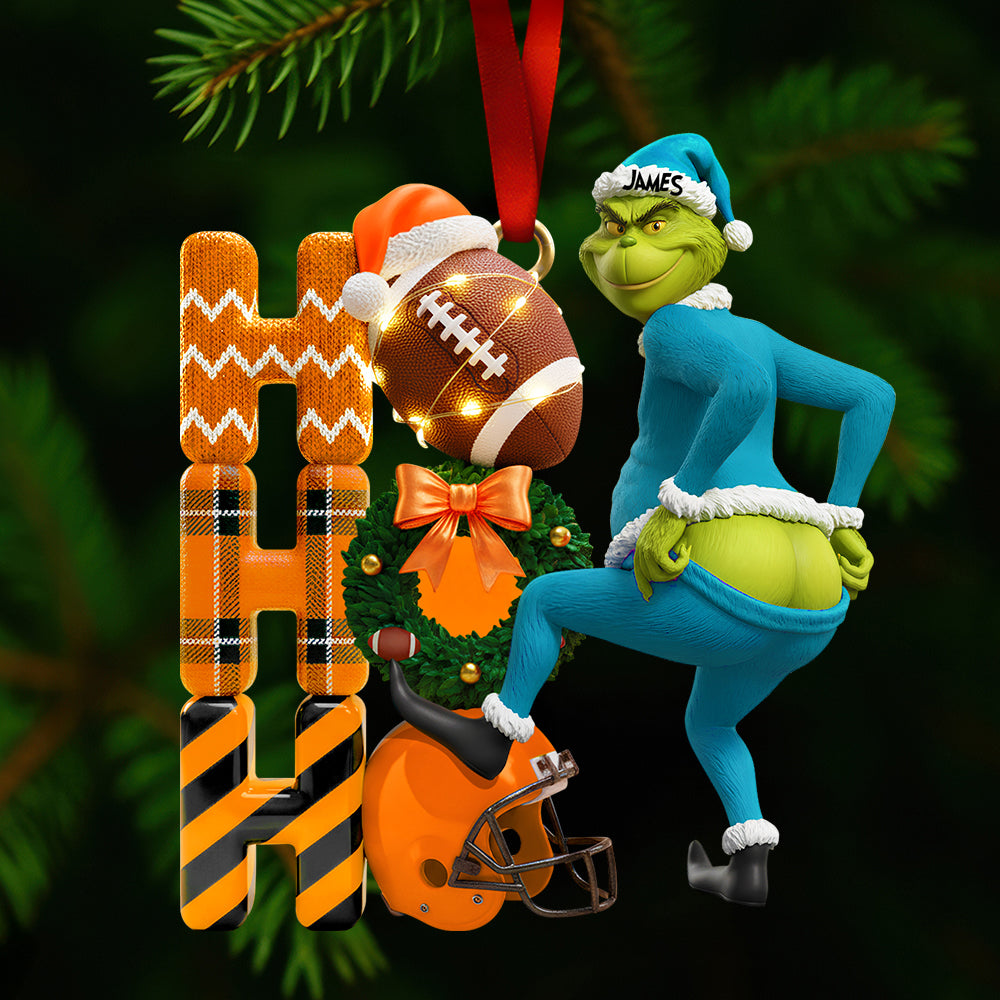 Merry & Cheeky Holiday Cheer - Personalized Grinch Christmas Ornament Ornament PopCulturePrints