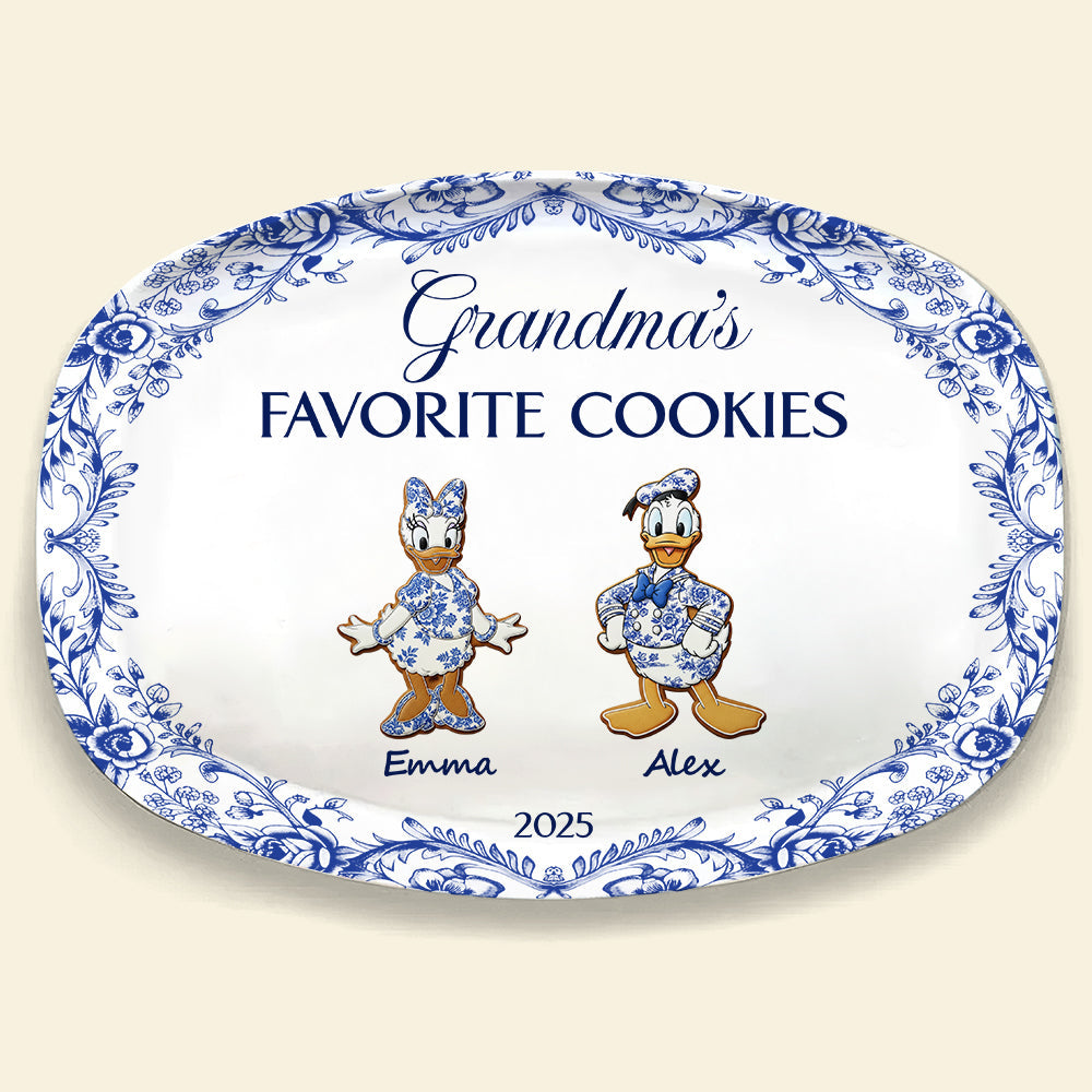 “Grandma's Favorite Cookies” - Personalized Resin Plate for Grandma - Unique Holiday Gift Plates PopCulturePrints