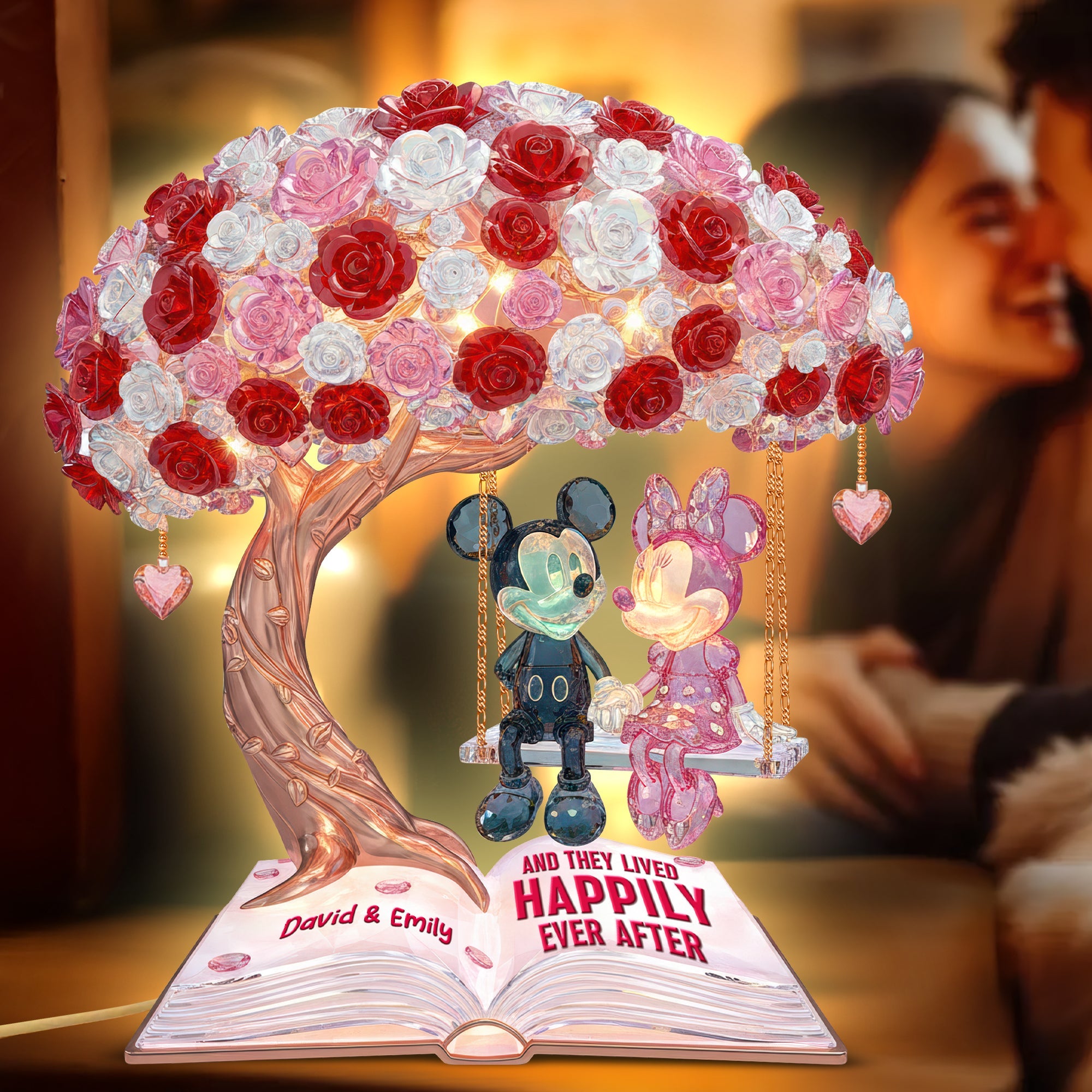 Forever Together: 'And They Lived Happily Ever After' – Personalized Acrylic Light Box for Couples Light Box PopCulturePrints