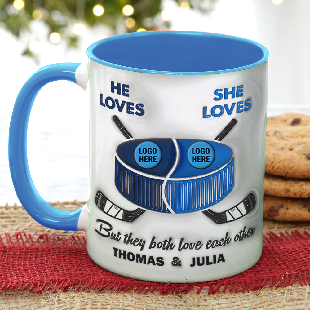 Customized Ice Hockey Lovers Mug for Couples Coffee Mug PopCulturePrints