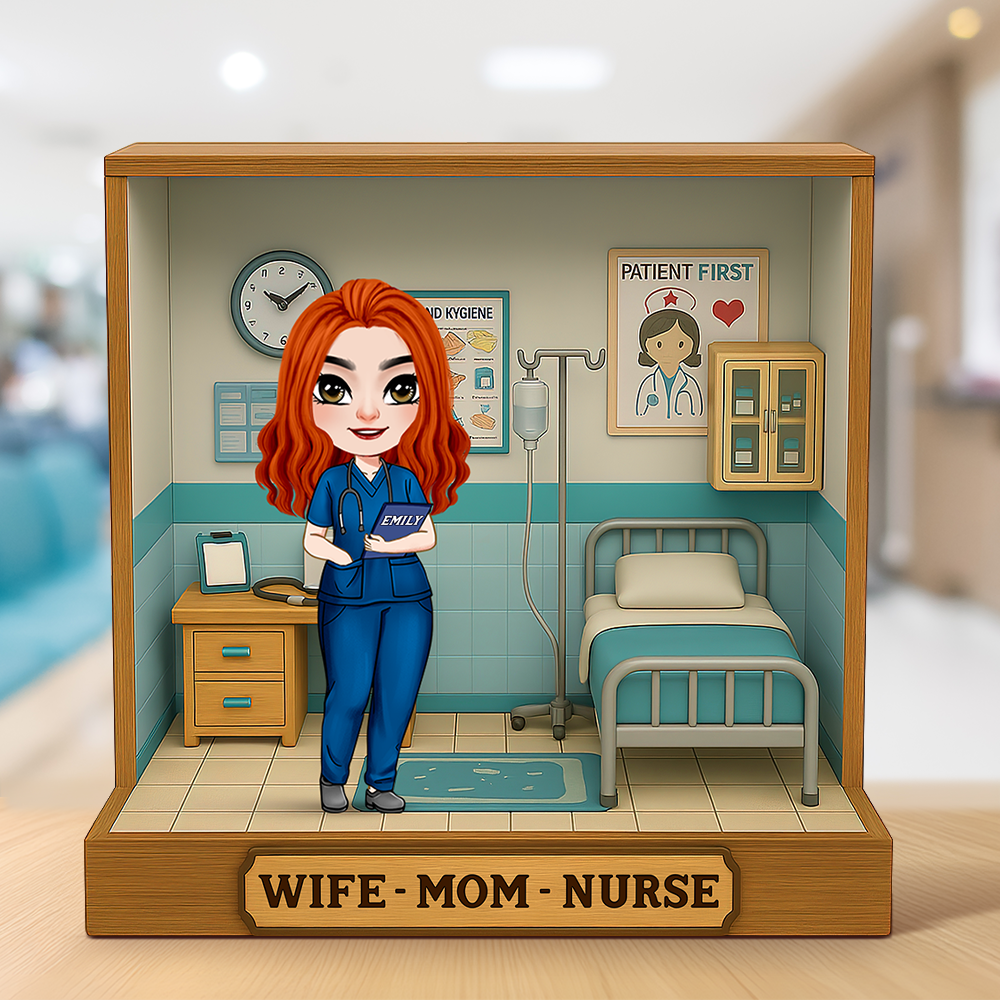 "Caring Hearts, Personalized Touch" - Custom Nurse Mom Plaque - Perfect Gift for Moms, Grandmas, & Nurses Shaped Plaques PopCulturePrints