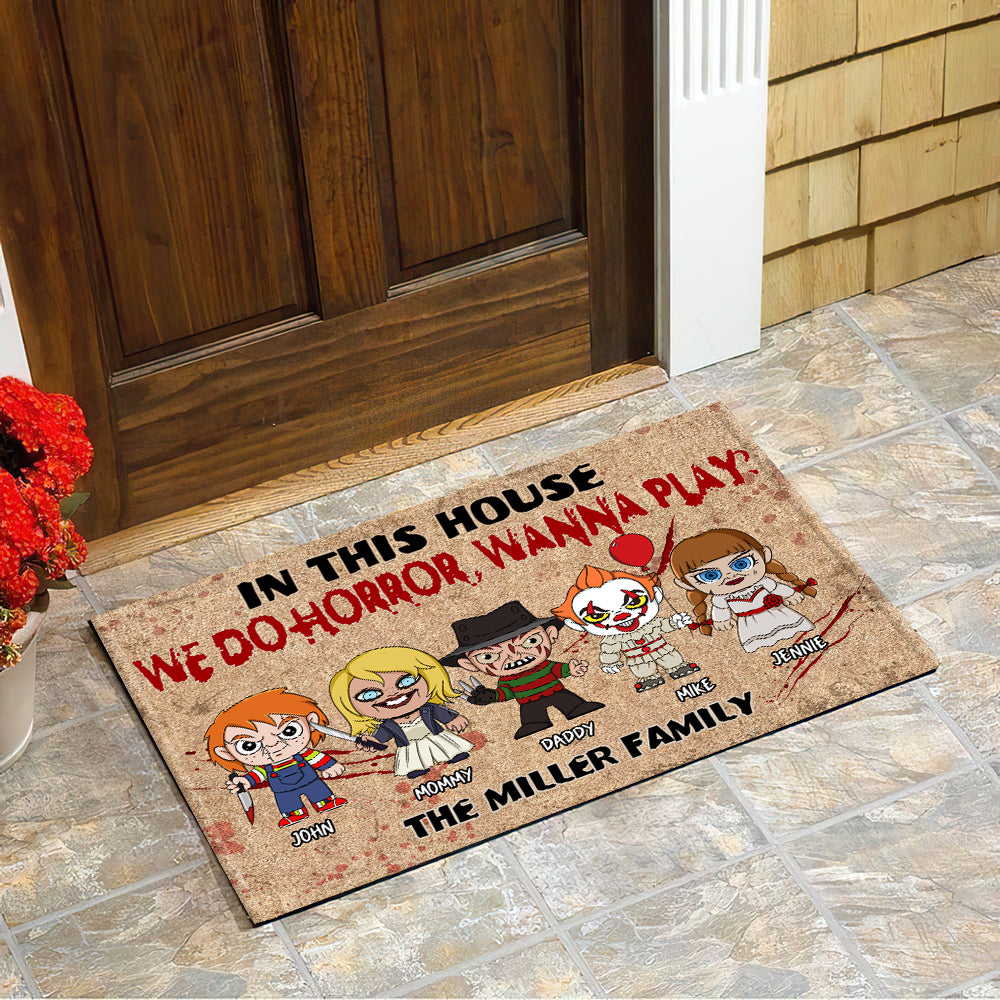 Personalized Horror Movie Family Doormat - Halloween Gift Doormat PopCulturePrints