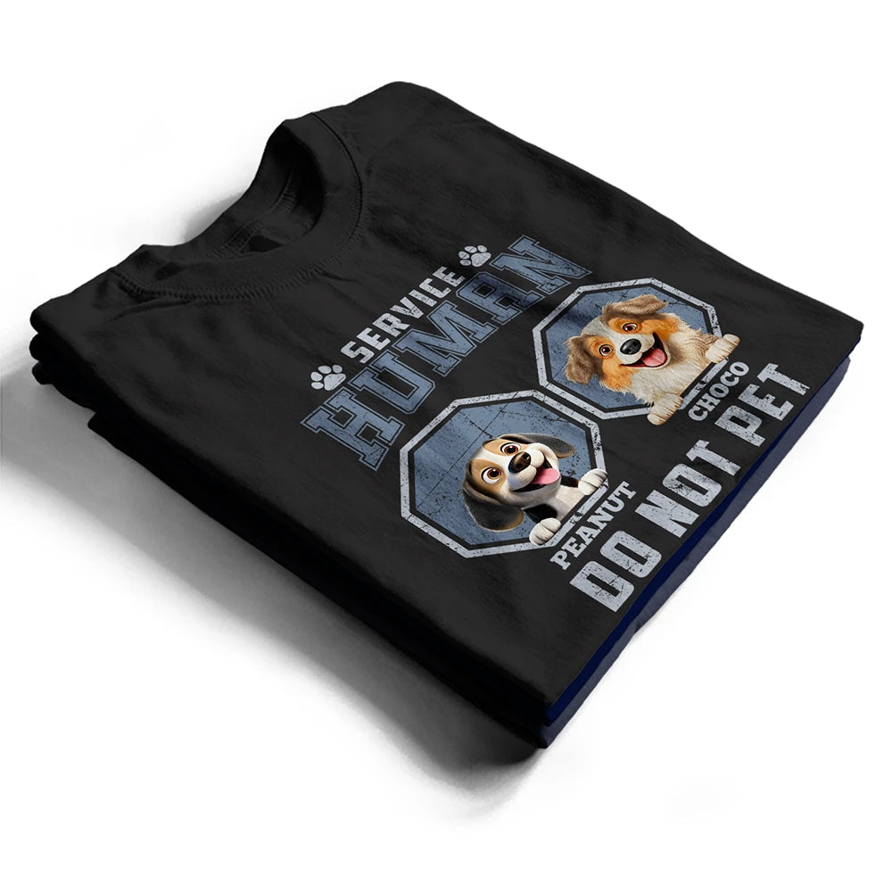 Service Human Do Not Pet - Personalized 3D Effect Dog T-Shirt T-shirt PopCulturePrints