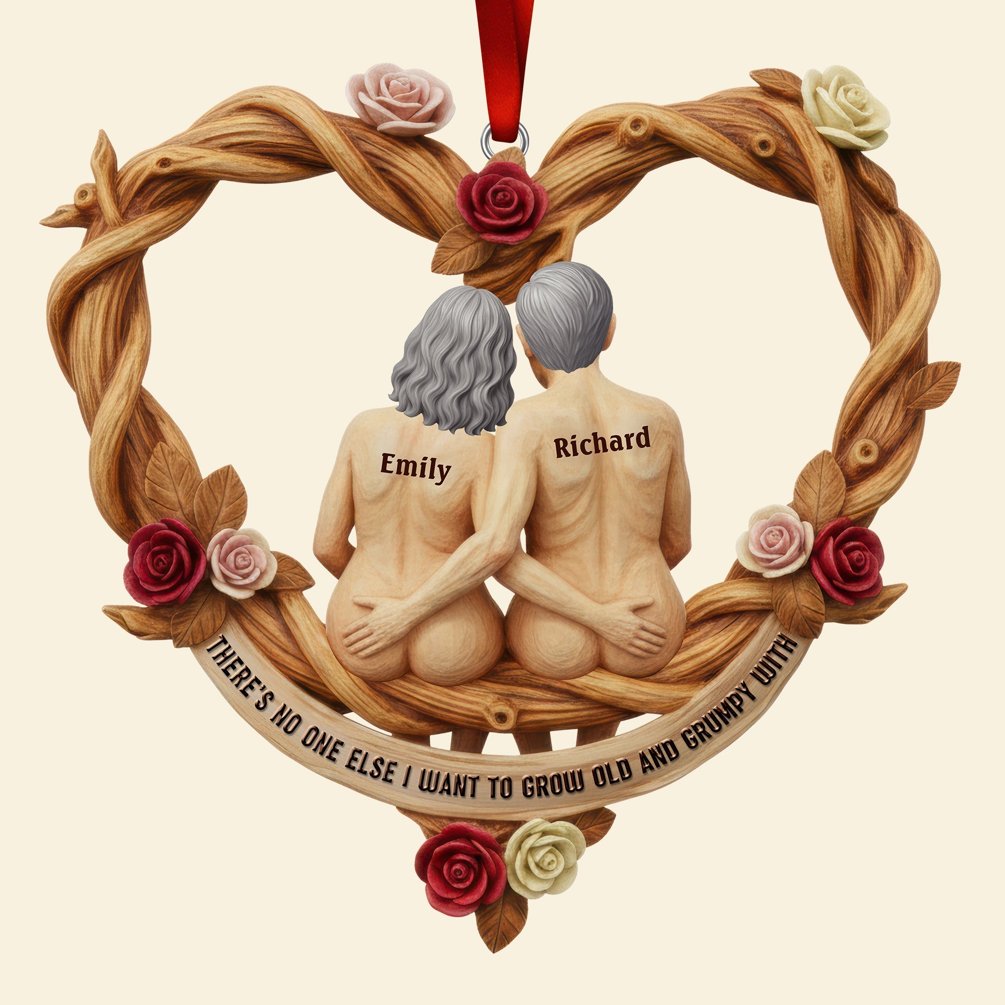 "There's No One Else!" - Old Couple Wood Ornament - Personalized Gift for Couples Ornament PopCulturePrints