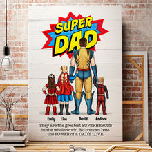 Load image into Gallery viewer, Custom Super Dad Canvas Print with Superhero Family Poster &amp; Canvas PopCulturePrints
