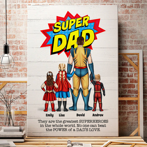 Custom Super Dad Canvas Print with Superhero Family Poster & Canvas PopCulturePrints