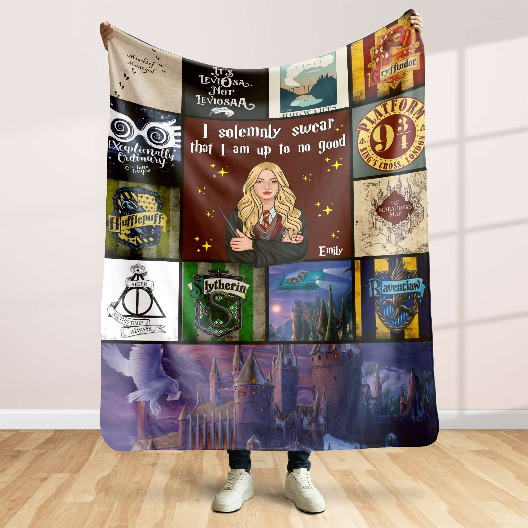 Personalized Magic School Blanket for Harry Potter Fans