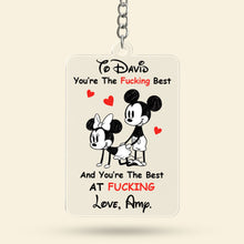 Load image into Gallery viewer, You're The Fucking Best - Personalized Cheeky Couple Keychain Keychains PopCulturePrints
