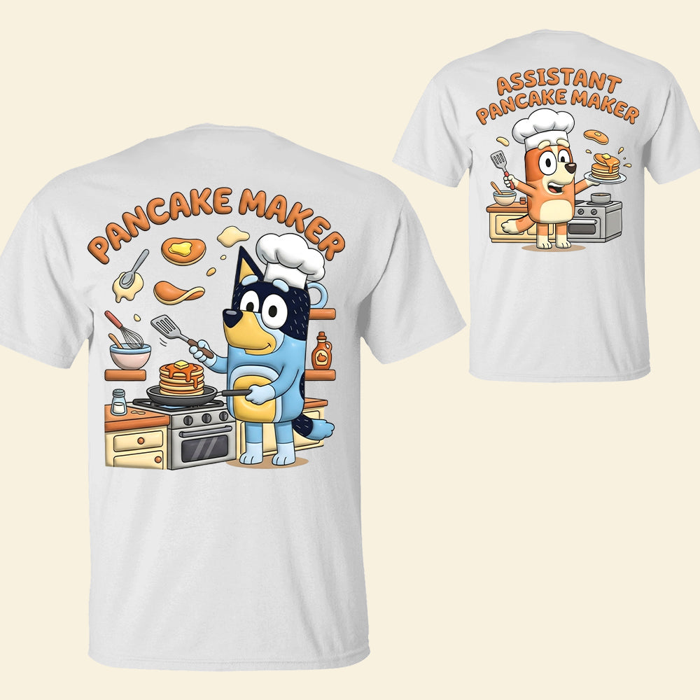 “Flip Flap for Family Fun!” - Personalized Lovely Pancake Maker Dad & Kids Shirt - Gift for Dads, Kids, Grandpas Shirts PopCulturePrints