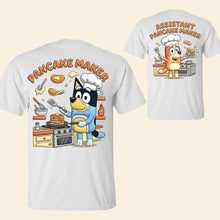 Load image into Gallery viewer, “Flip Flap for Family Fun!” - Personalized Lovely Pancake Maker Dad &amp; Kids Shirt - Gift for Dads, Kids, Grandpas Shirts PopCulturePrints
