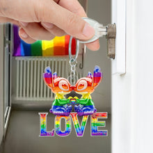 Load image into Gallery viewer, &quot;Celebrate Love and Diversity!&quot; - Personalized LGBT Pride Acrylic Plaque Gift for Friends, Family, and Loved Ones Keychains PopCulturePrints
