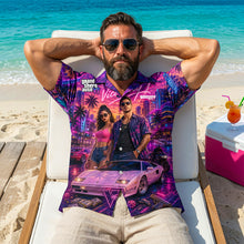 Load image into Gallery viewer, Experience the Vibe of Vice City - Neon Beach City Hawaiian Shirt - Personalized Gift for Everyone
