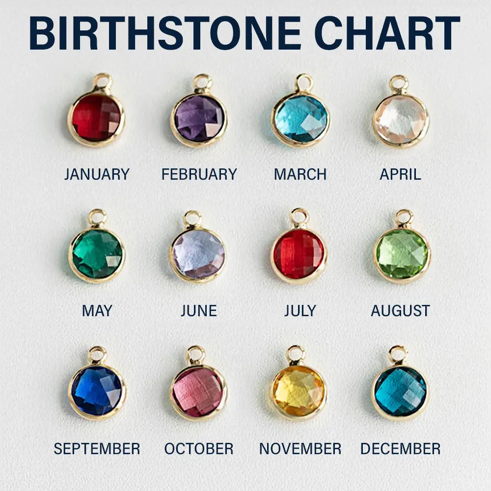 “Cherish Each Moment” - Personalized Birthstone Charm Necklace for Moms and Kids Birthstone Charm Necklace PopCulturePrints