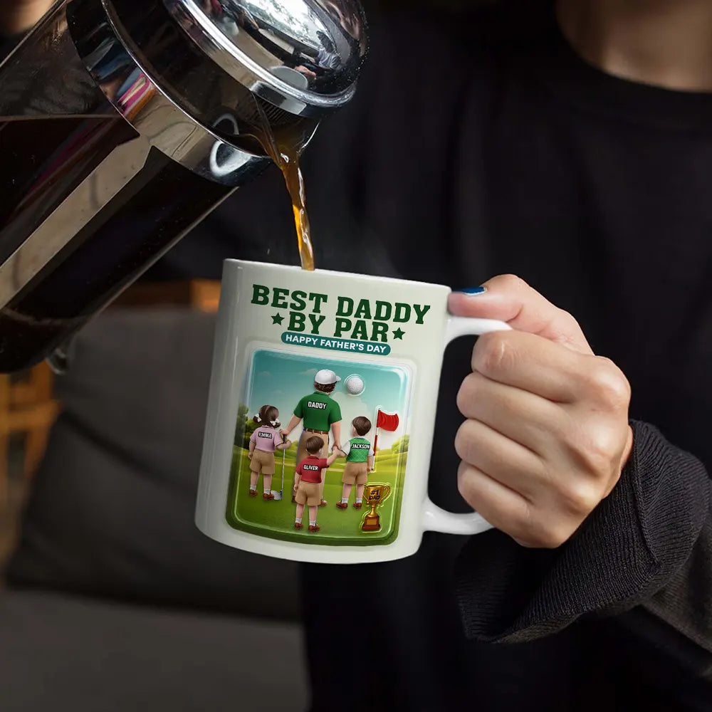 Best Daddy By Par - Personalized White Edge-to-Edge Mug Mug PopCulturePrints