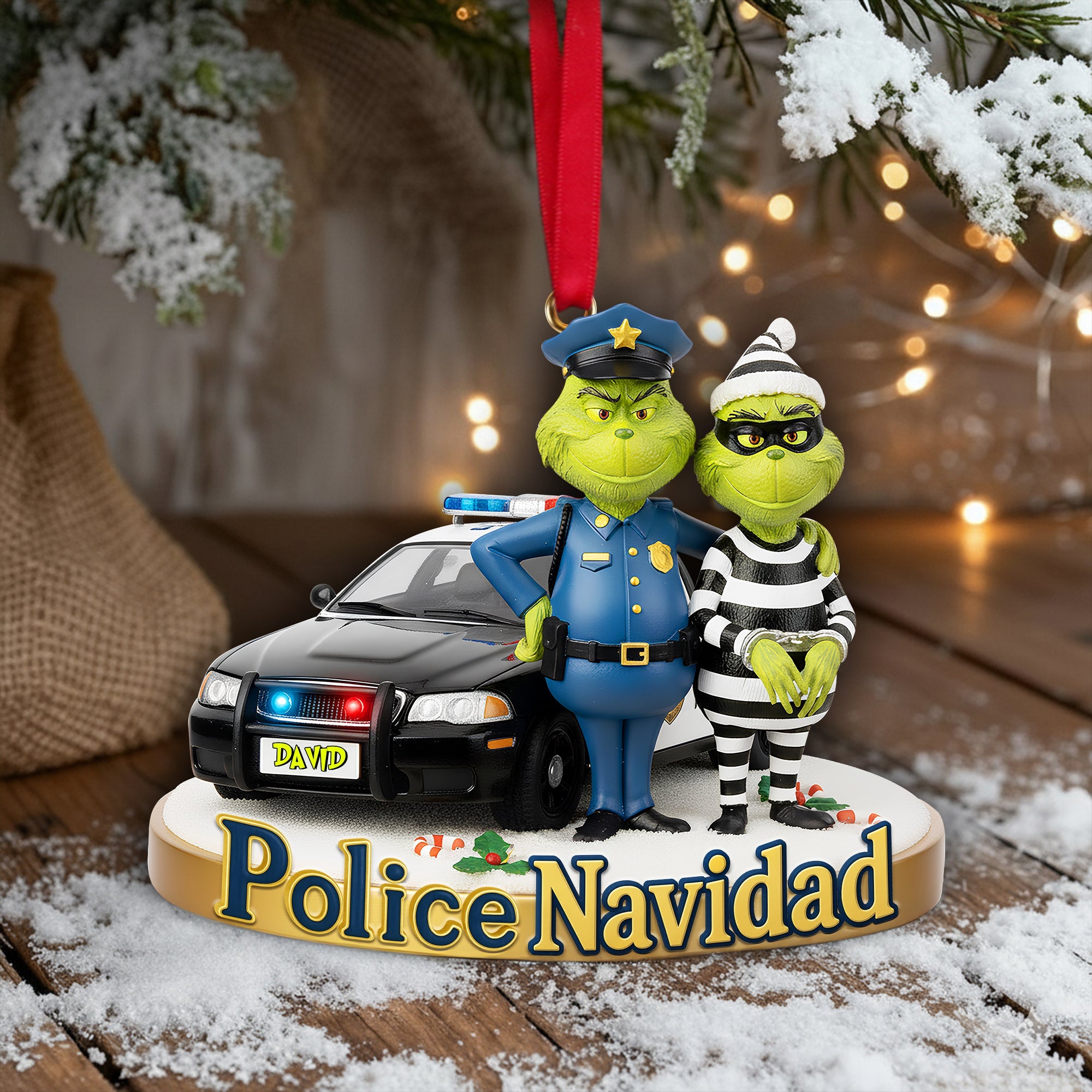 Personalized Police Ornament - A Unique Christmas Gift for Police Officers Ornament PopCulturePrints