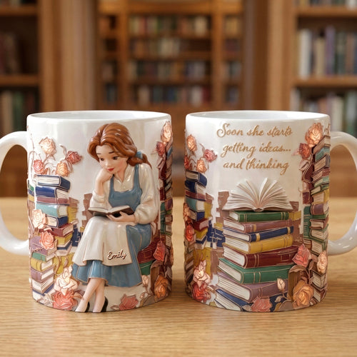 Dreamy Reading Girl Coffee Mug - A Personalized Gift for Book Lovers Coffee Mug PopCulturePrints