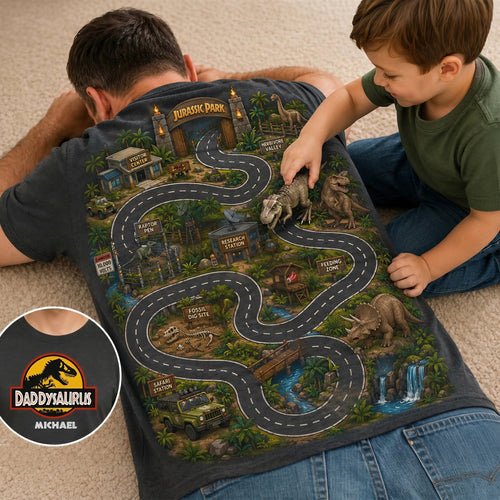 “Roam the Adventure!” - Adventure Map Shirt - Personalized Gift for Dad & Grandpa AOP Products PopCulturePrints
