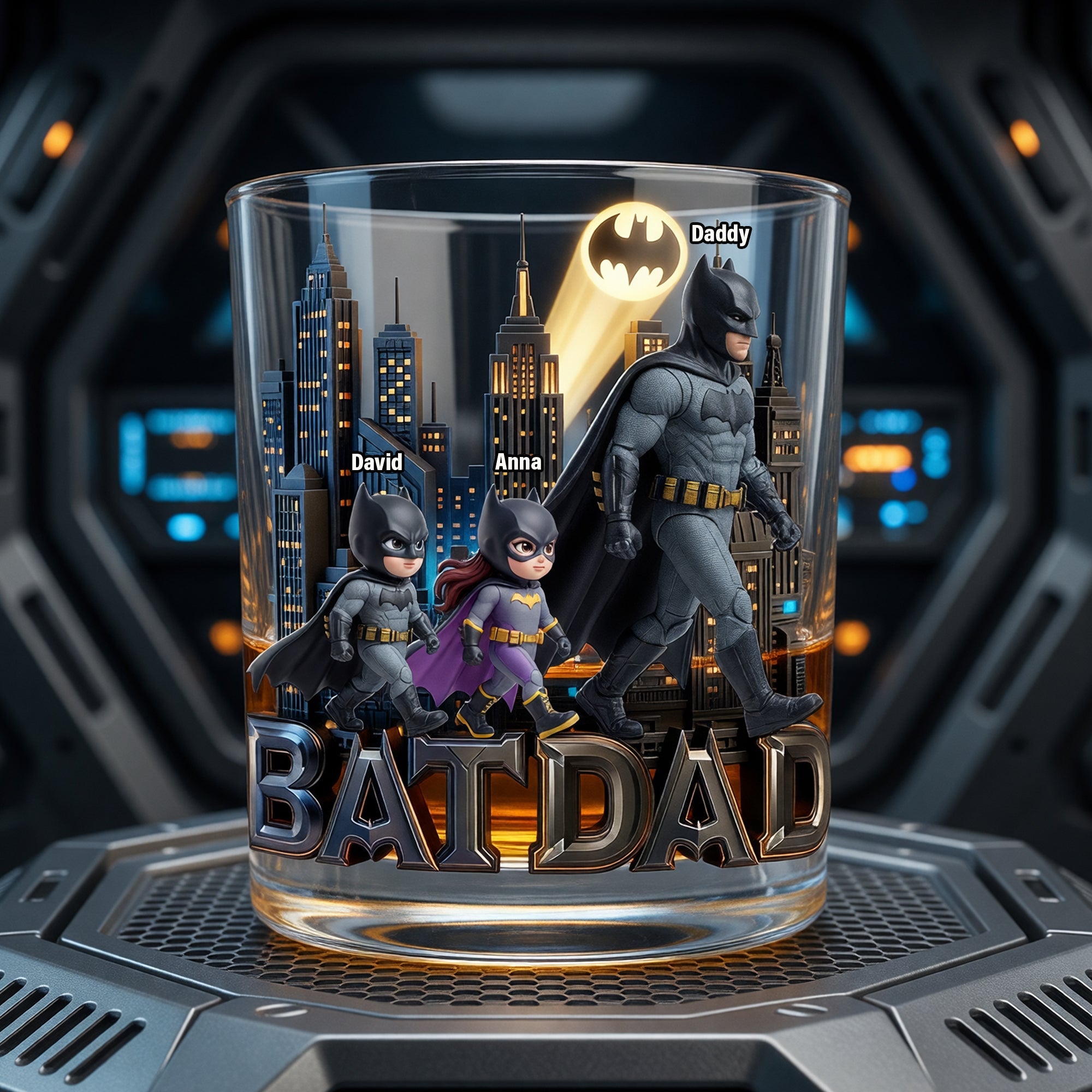 "Like a Normal Dad But Cooler" - Personalized Round Glass - Gift for Dad, Grandpa & More Glass PopCulturePrints
