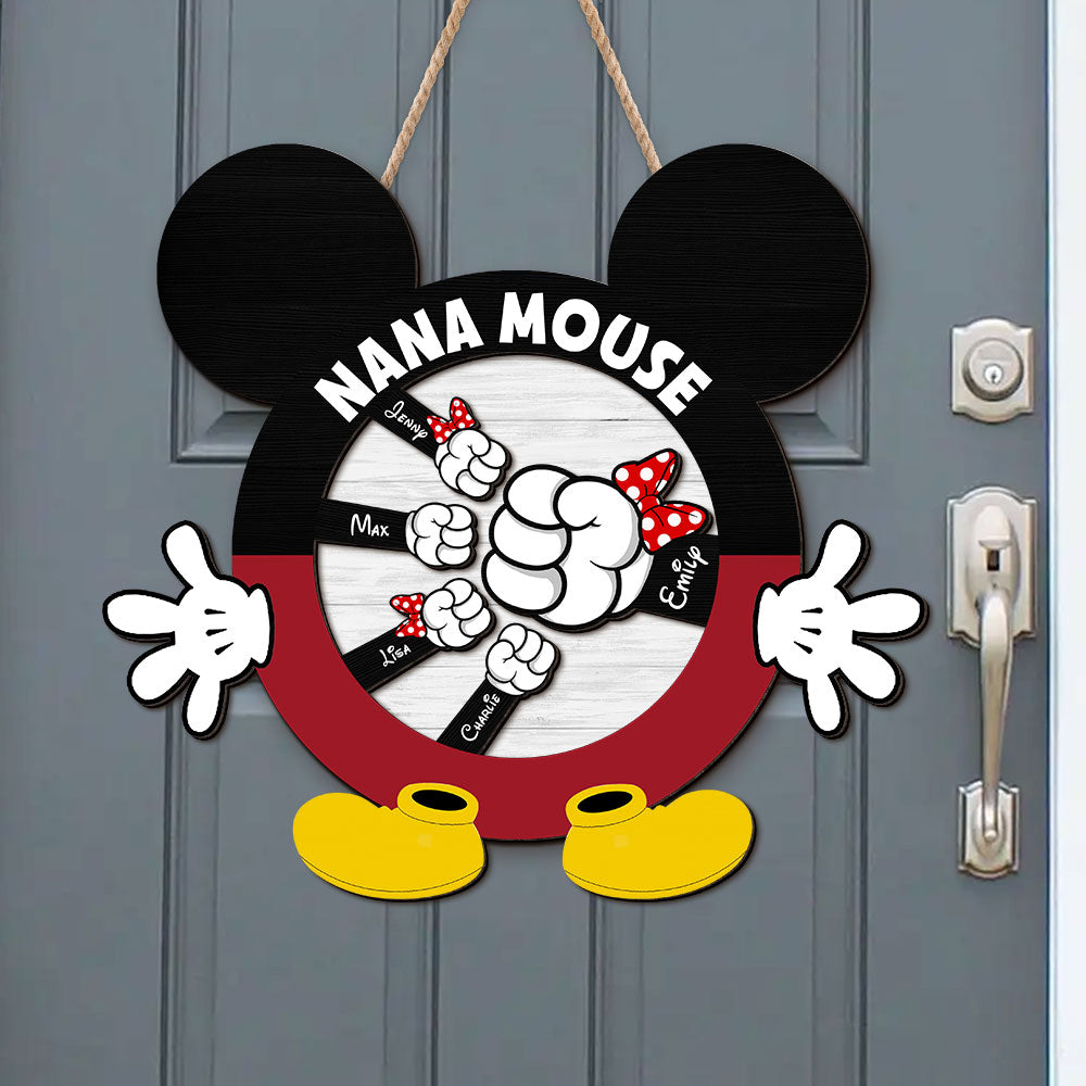 Personalized Nana Mouse Family Wood Sign Wood Sign PopCulturePrints