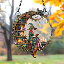 Load image into Gallery viewer, Enchanting Witch Suncatcher Ornament – A Personalized Gift for Book Lovers Ornament PopCulturePrints
